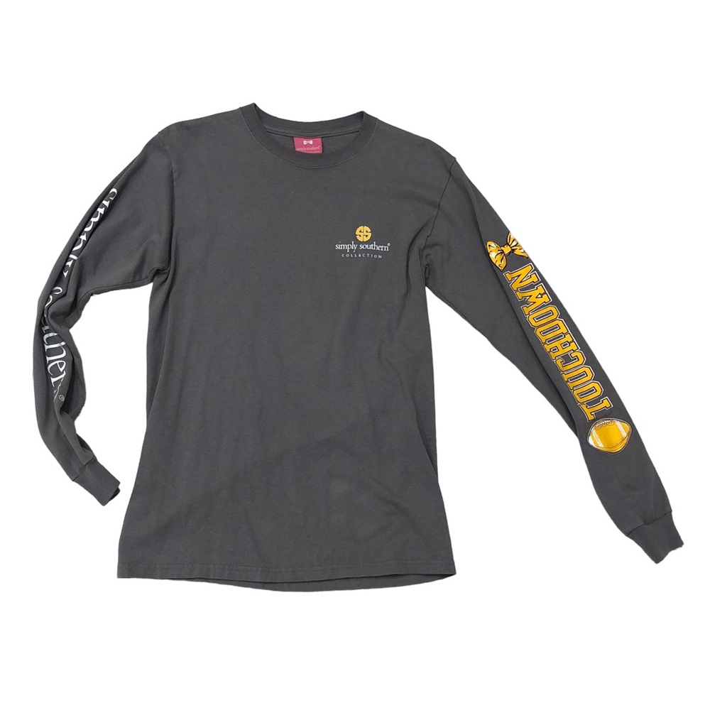 Simply Southern ‘Be Sweet Tailgate Hard’ long sleeve gray tee
